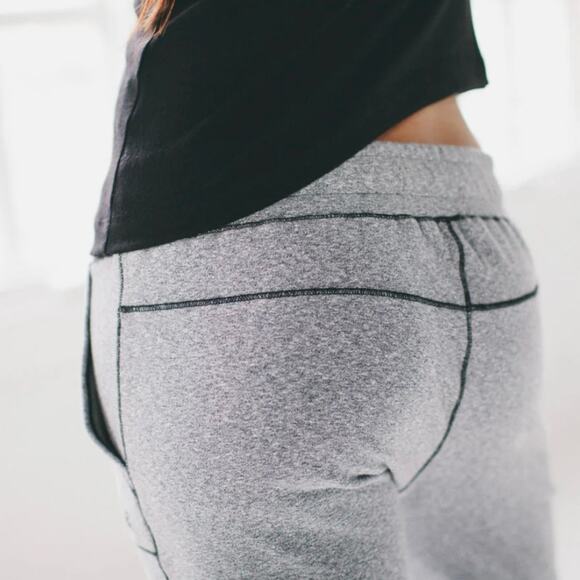 ALBION FIT Heathered Gray At Ease Jogger Pants Bottoms Active Lounge Sz XS Tall - Picture 13 of 13